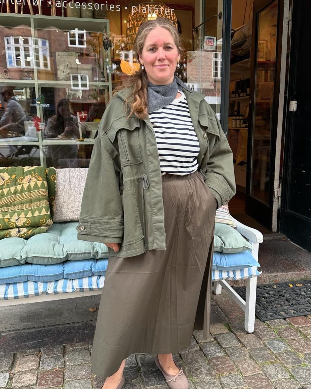 Line canvas jakke fra la rouge i en flot jagt grøn farve