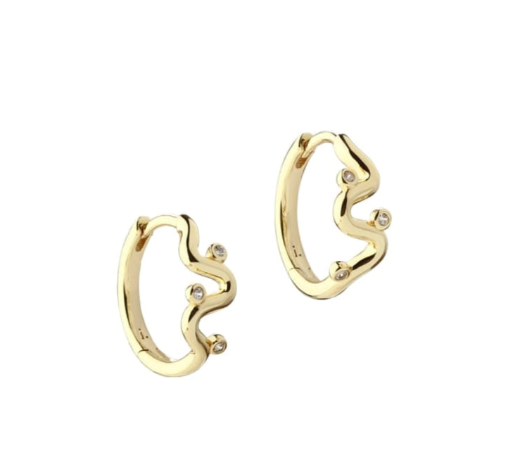 Love Me Heart Hoop øreringe i 925 sterling sølv fra Aqua Dulce med hjerteformet design