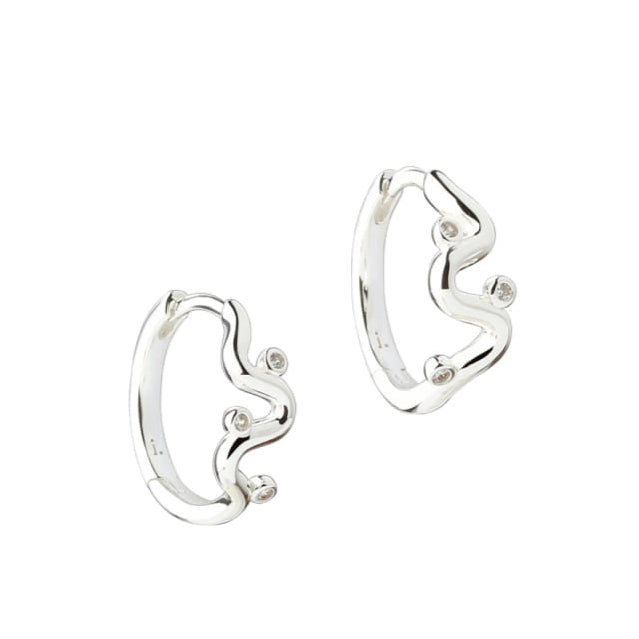 Love Me Heart Hoop øreringe i 925 sterling sølv fra Aqua Dulce med hjerteformet design