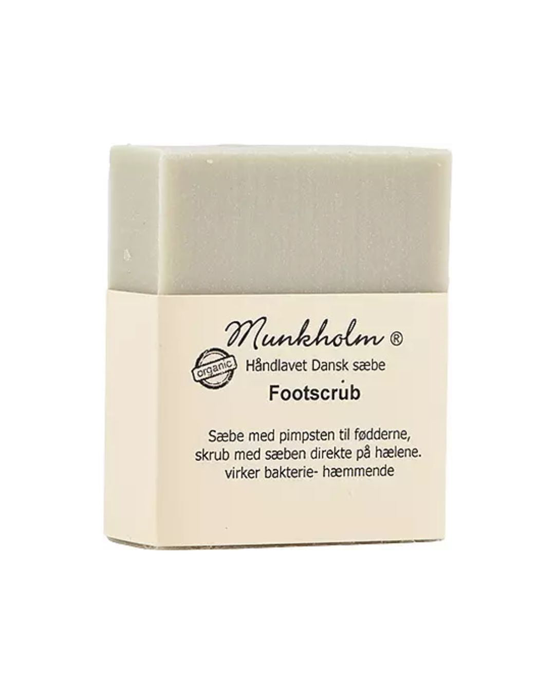 Munkholm Økologisk Footscrub sæbe med pimpsten – eksfoliering og pleje til fødderne, 100 g.