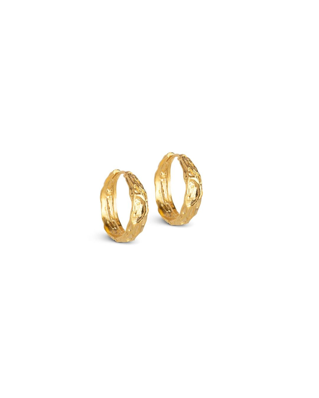 Enamel hoops Nela 20 mm. i forgyldt sterling guld