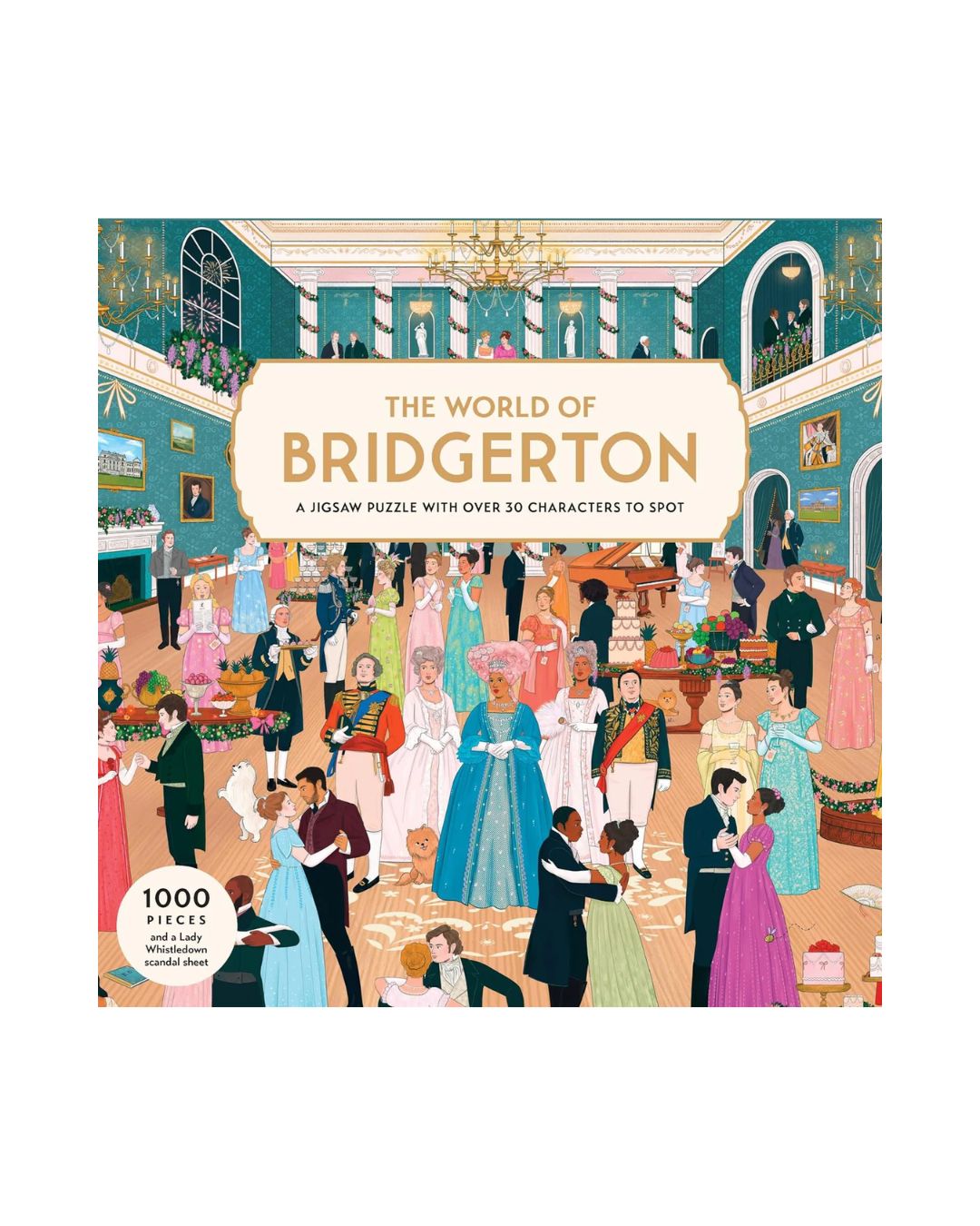 The World of Bridgerton – 1000-brikkers puslespil med en smuk illustration inspireret af Netflix-serien Bridgerton. Perfekt til fans af historisk romantik og puslespil.