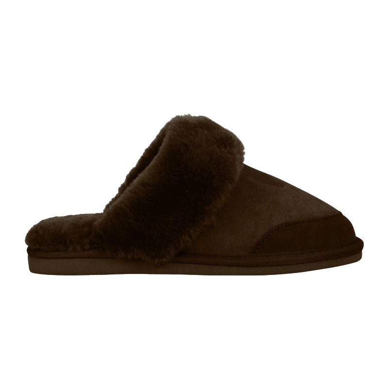 New Zealand Boots Womens Slipper i Coffee, blød lammeskindssutsko i dyb mørkebrun – ny farve fra 2026 – køb hos butikalrum.dk.