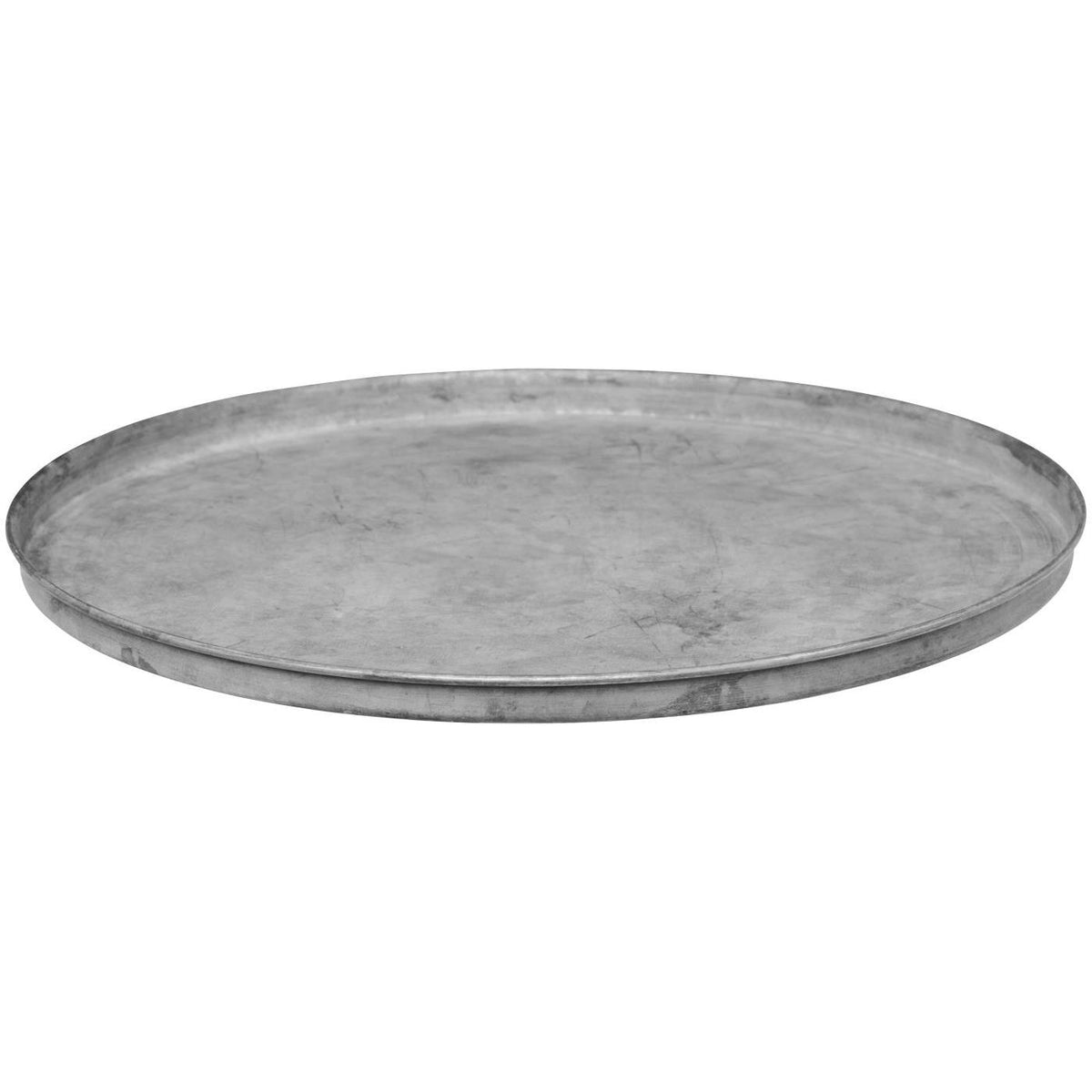 Rund lysbakke i metal med lav kant, H 1,7 cm og diameter 35,5 eller 45,8 cm – køb hos butikalrum.dk.