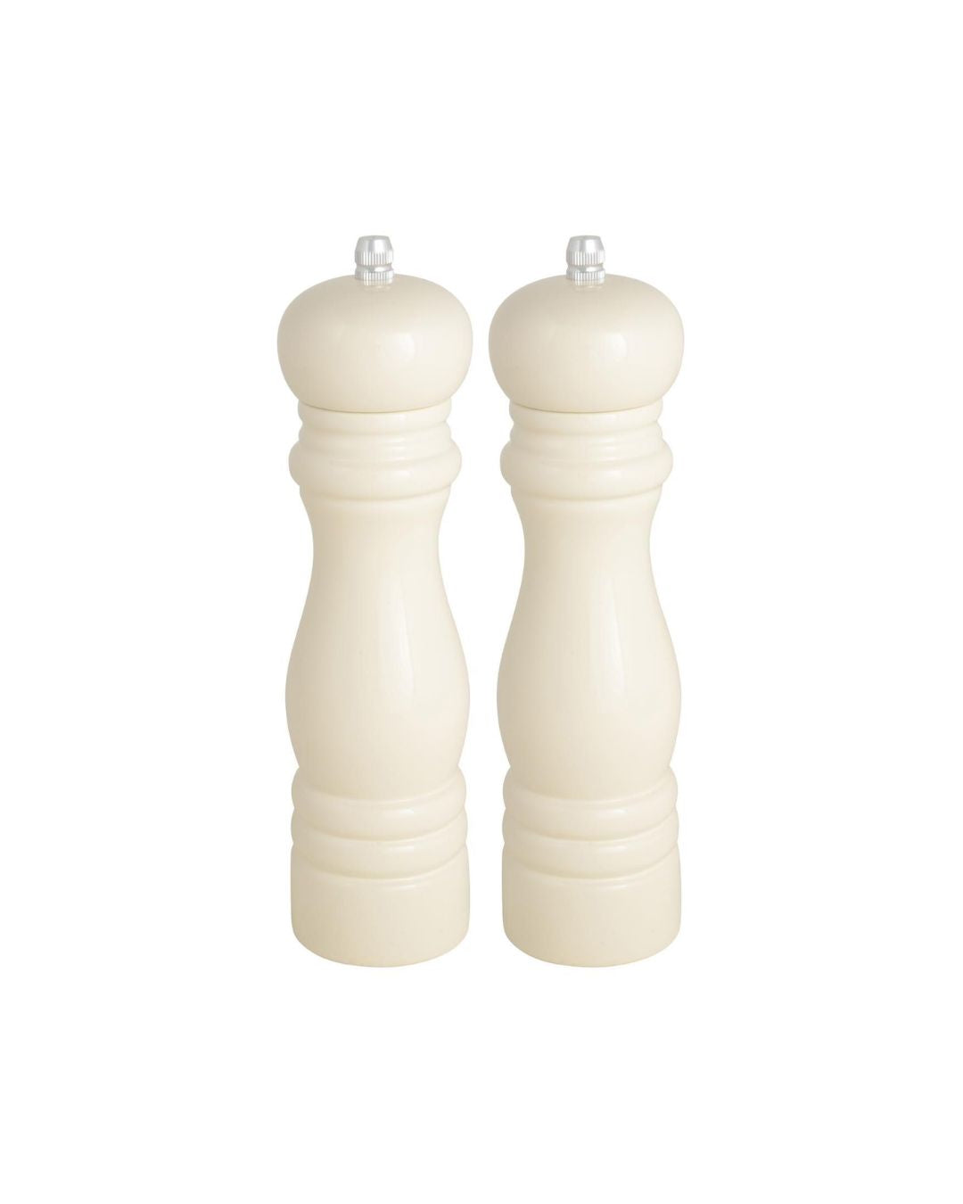 Elegant salt- og peberkværn sæt i lakeret træ med keramiske kværne, mål H: 21,5 cm, Ø: 5,5 cm. Fås i forskellige farver.