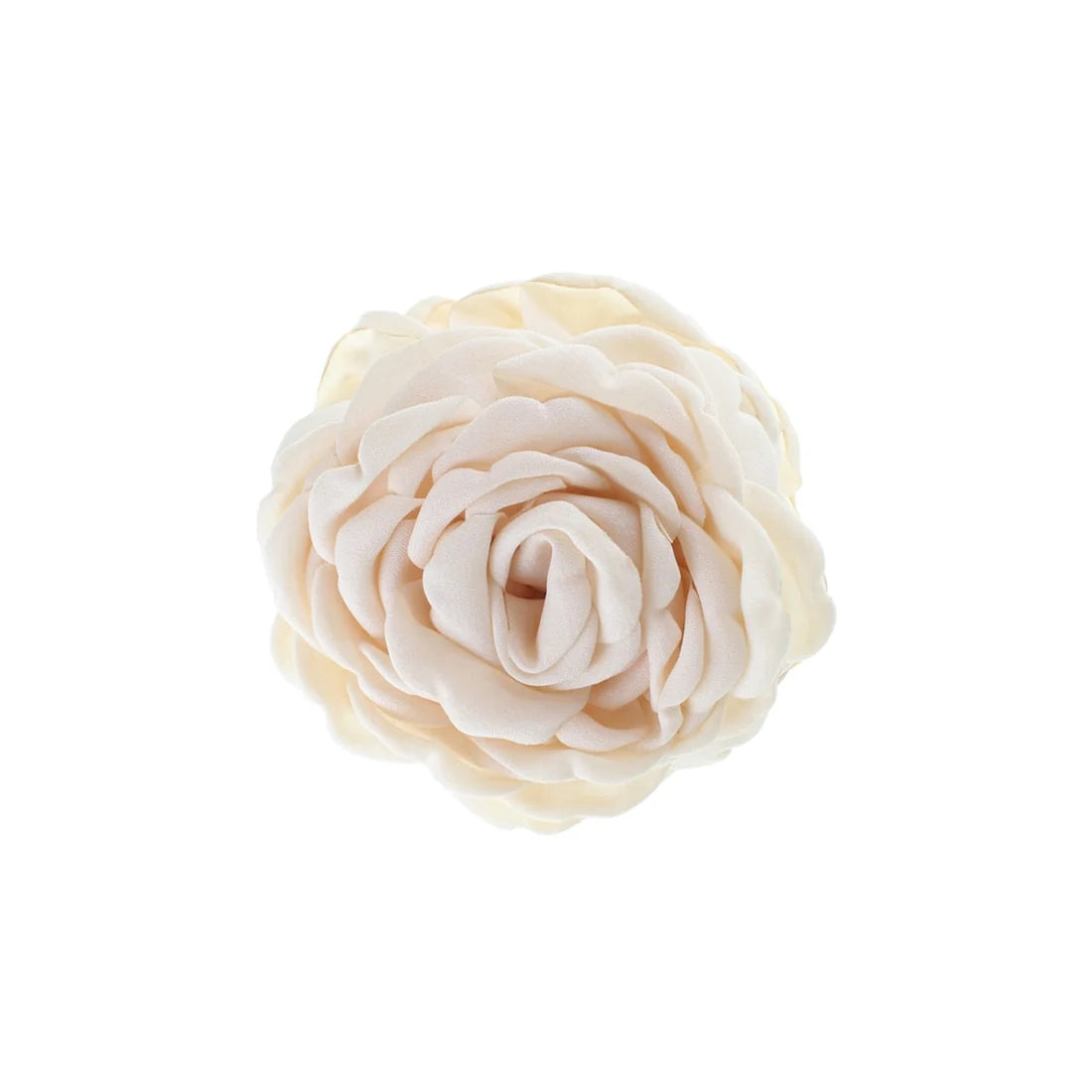 Stor Daisy hårklemme med råhvid rose og sort plastklemme – dekorativt hårpynt til hverdag og fest, køb hos butikalrum.dk.