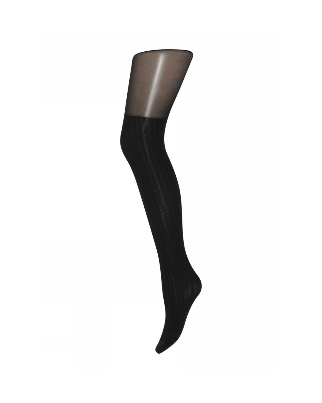Disse tights er lavet med to forskellige denier. Fra knæet og ned er de 50 denier, og øverst er de 30 denier. Dermed får nylonstrømperne det super trendy overknee look.