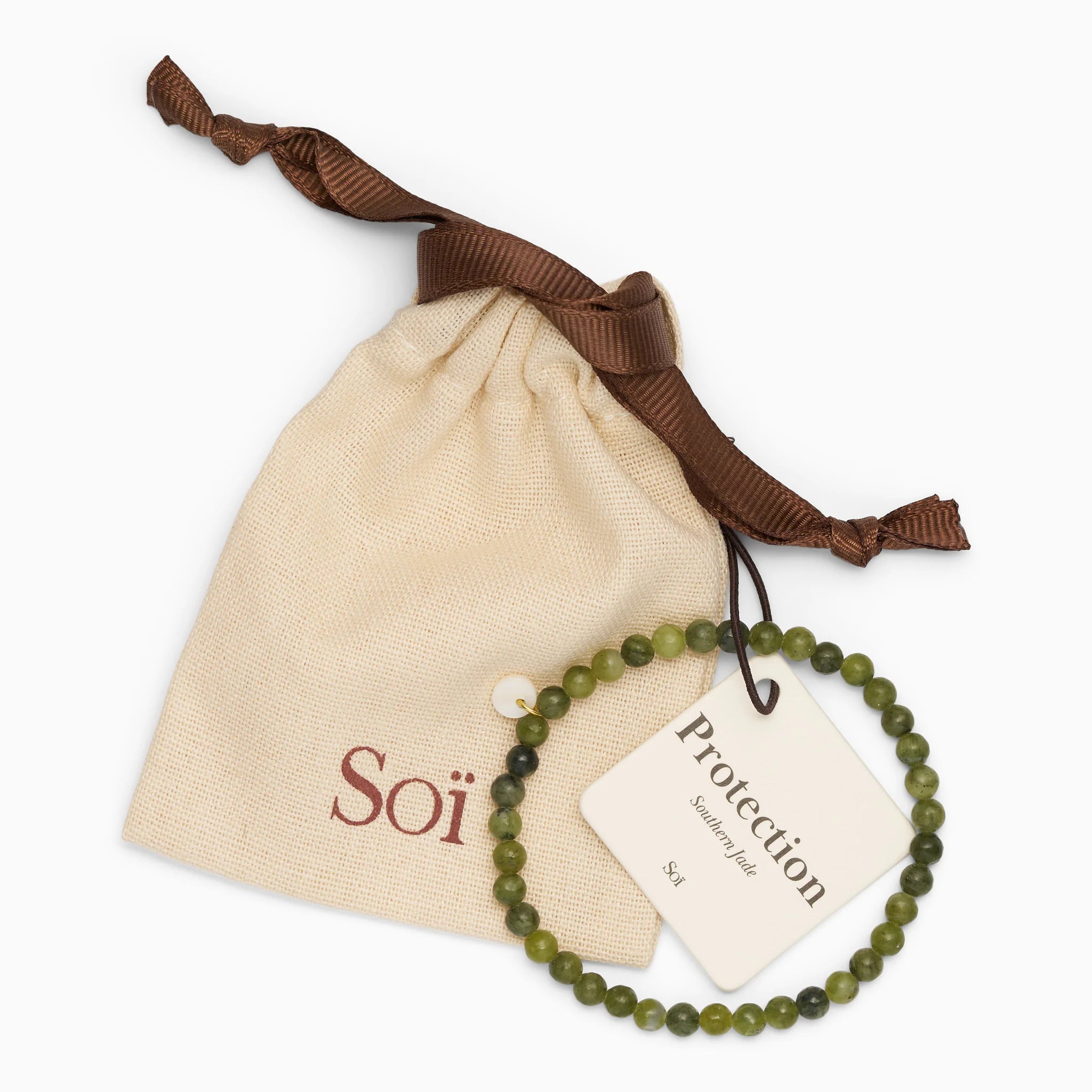 Lille elastisk armbånd med grøn Southern Jade