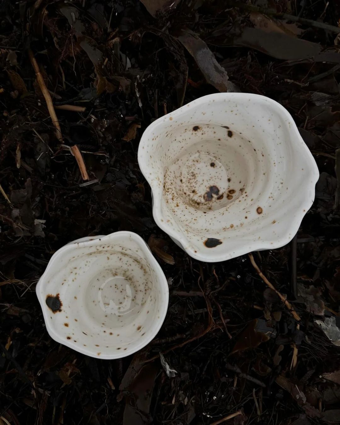 Ællingen-kop med håndlavede svanevinge-lignende detaljer og brune pletter, inspireret af H.C. Andersens De vilde svaner, 65 ml.