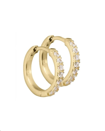 15 mm creoler med klare zirkonia i forgyldt sterling sølv – køb hos butikalrum.dk