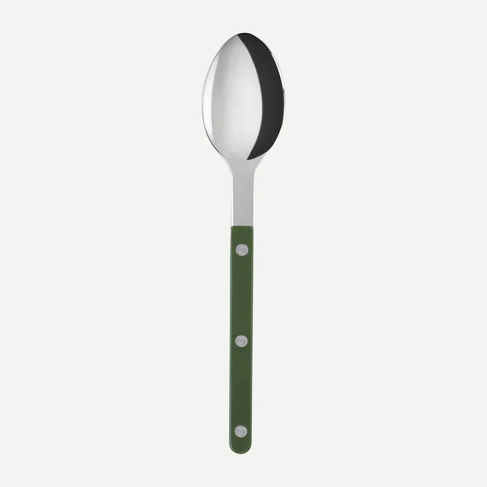 Sabre Bistrot spiseske med rundet skaft og synlige nitter – elegant fransk bestik i klassisk caféstil.