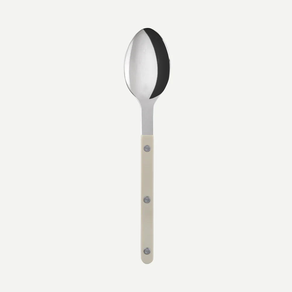 Elegant Sabre Bistrot spiseske med rundt håndtag og blank finish, inspireret af klassisk fransk caféstil.