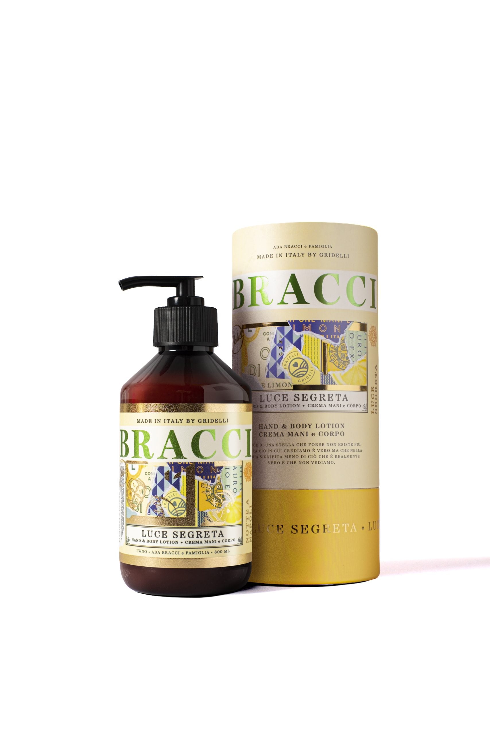 LUCE SEGRETA hånd- og bodylotion 300 ml med duft af citron og citronblomster fra Sorrento.