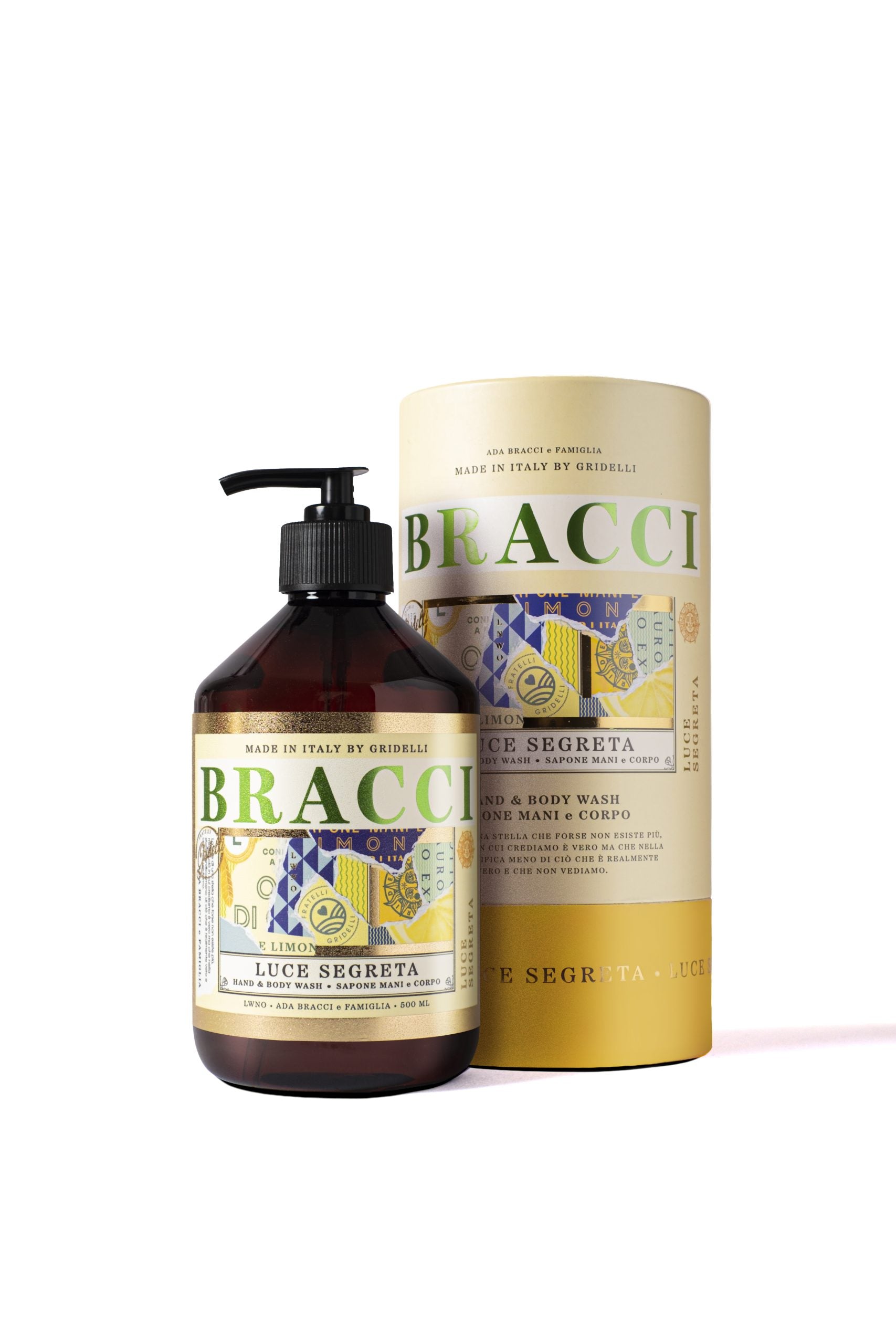 Luce Segreta Hand & Body Soap 500 ml med frisk duft af citron og citronblomster fra Sorrento.