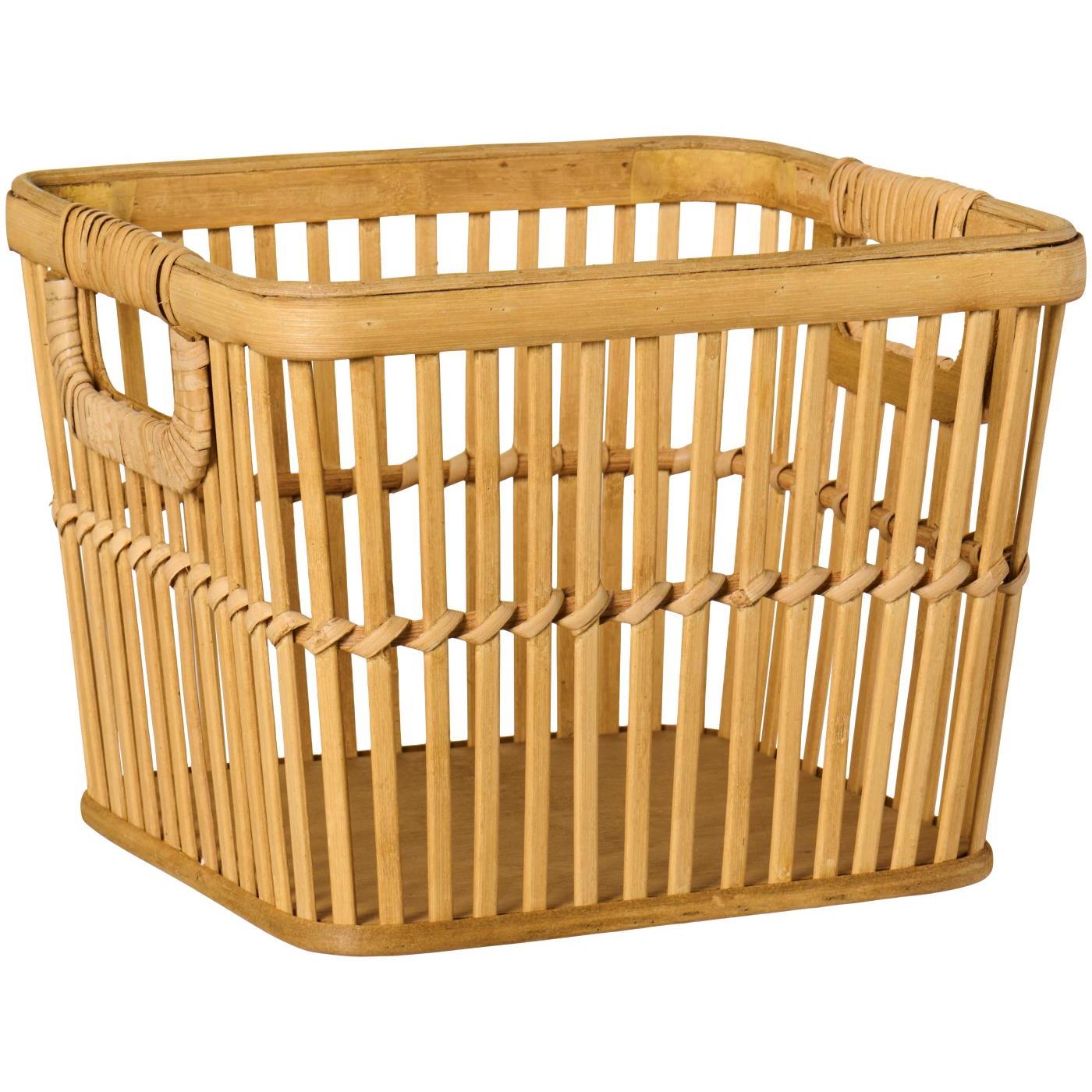 Flettet bambuskurv til opbevaring – 27 x 27 x 20,5 cm