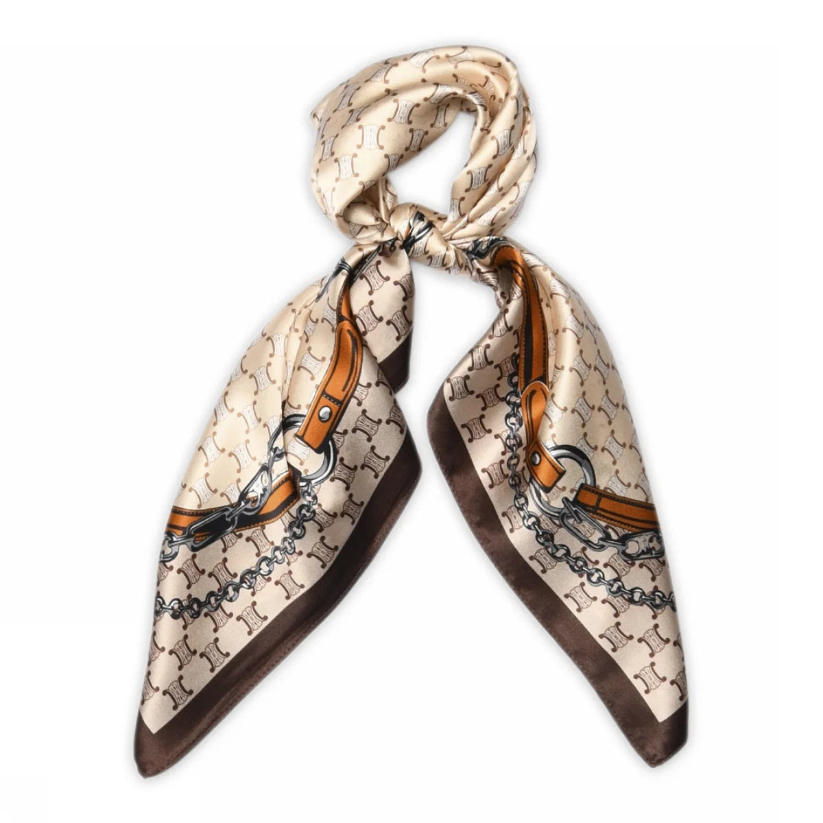 Bonnie Silk Scarf fra MPWoman i 100% silke med heritage-inspireret mønster, 68 x 68 cm.