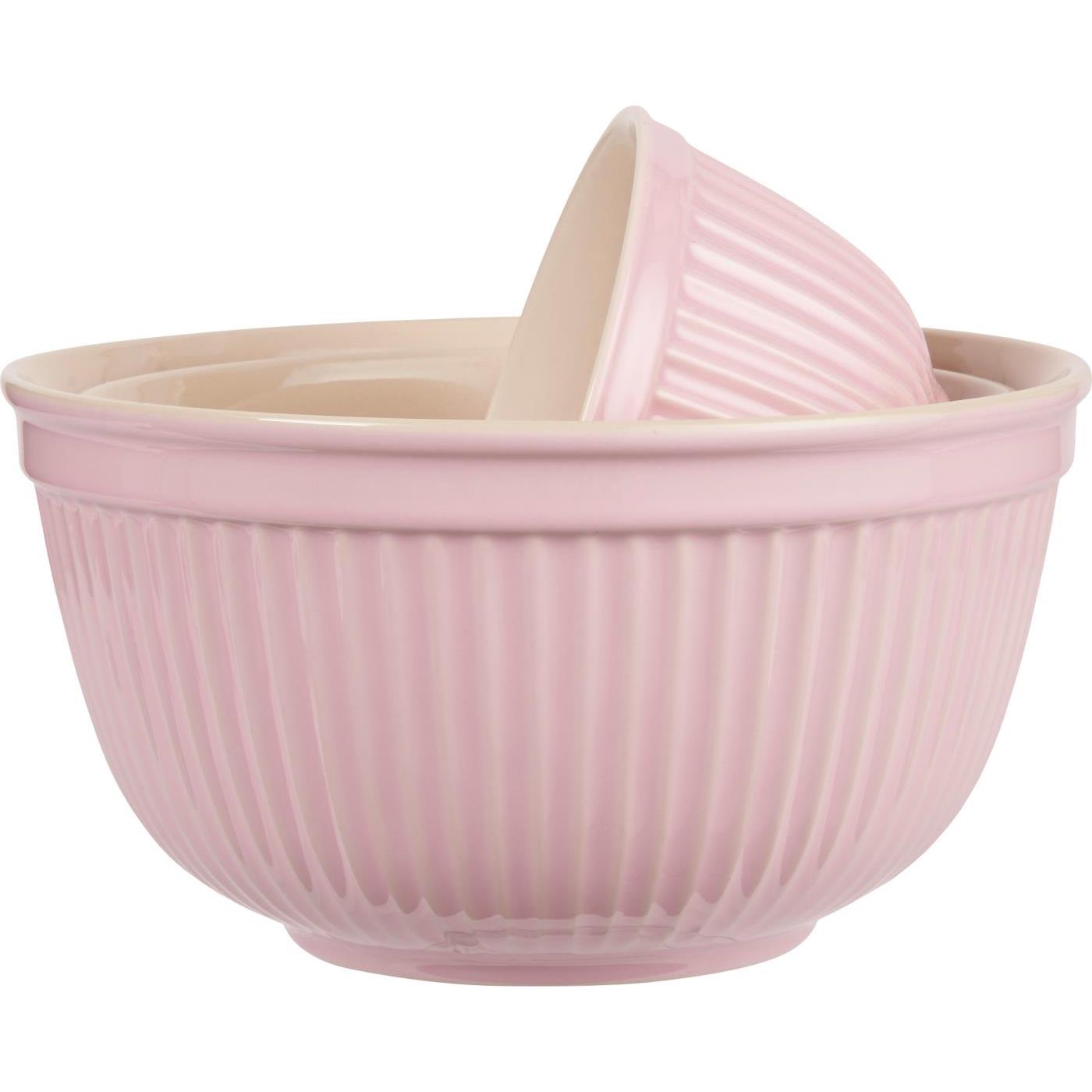 Bowlesæt i Rose stentøj – 3 skåle i forskellige størrelser, godkendt til fødevarer