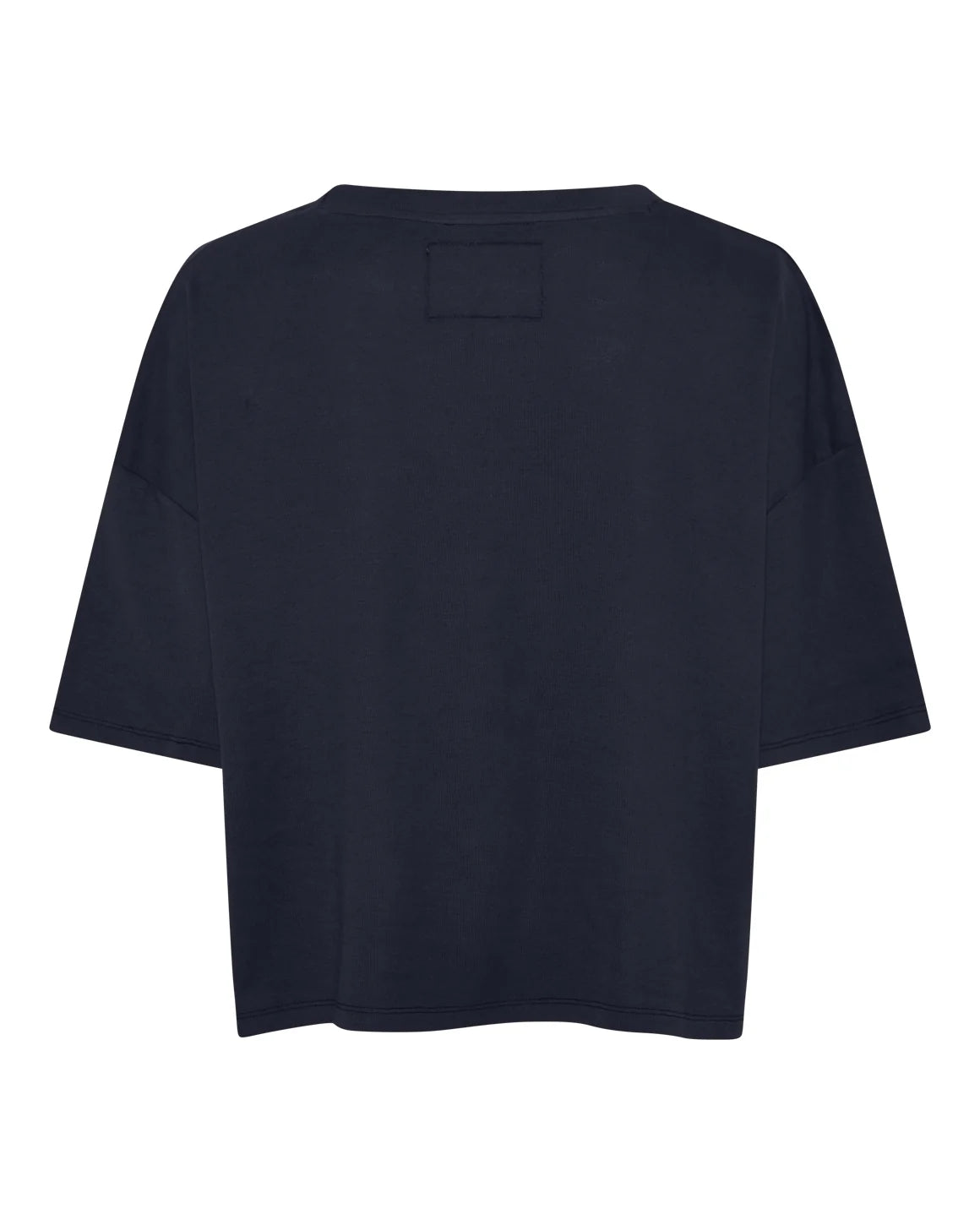 Boxy T-shirt i Navy fra La Rouge i kraftig 100% bomuld med bred pasform og 3/4-ærmer – køb hos butikalrum.dk.
