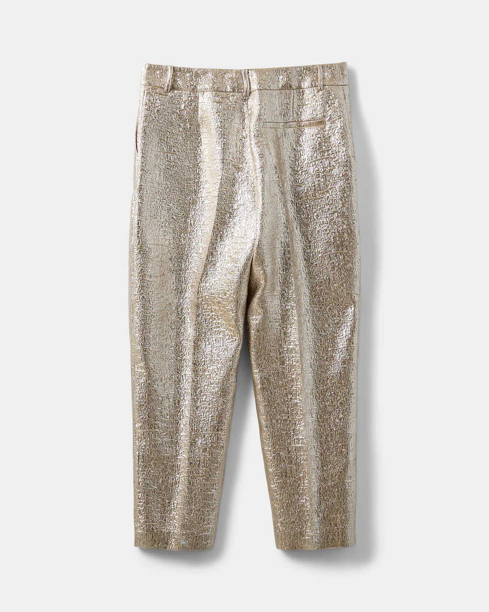 Guldfarvede bukser fra Sofie Schnoor med metallisk finish – perfekte til fest og nytår, køb hos butikalrum.dk