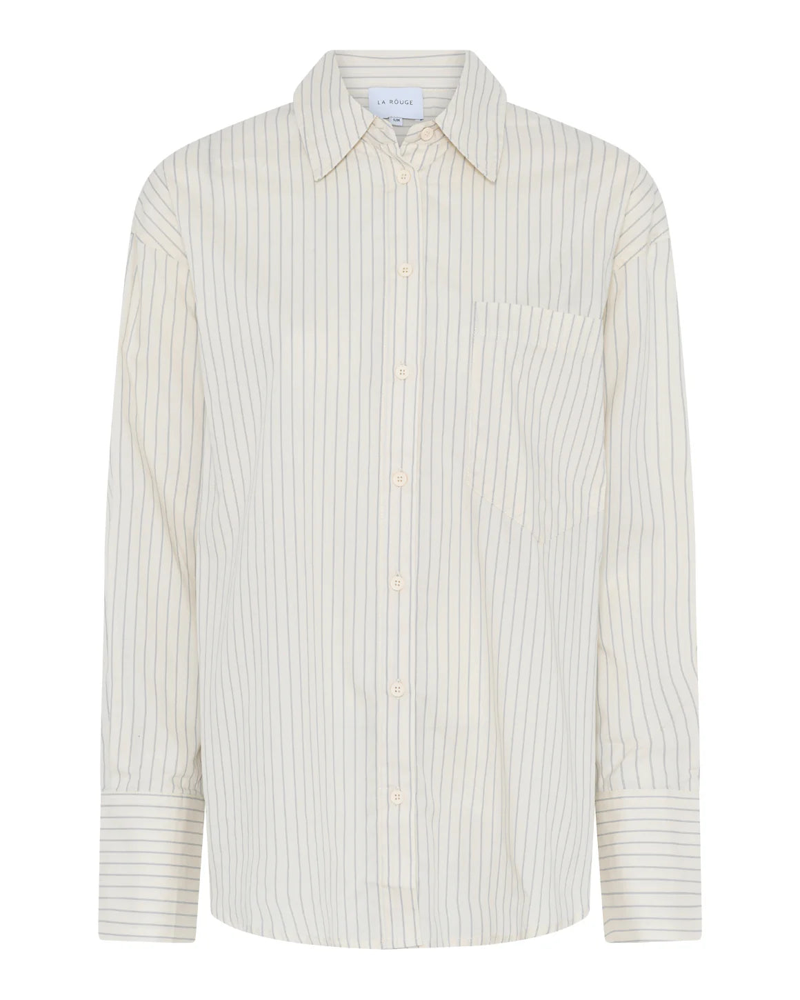 Candy Cropped Shirt – stribet, cropped bomuldsskjorte med brystlomme og lange manchetter med ekstra knapdetalje.