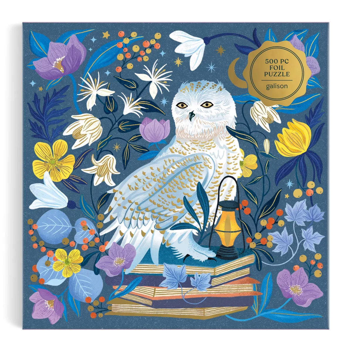 Celestial Owl puslespil med 500 brikker, uglemotiv og fine folieelementer fra Dawn Cooper – køb hos butikalrum.dk.