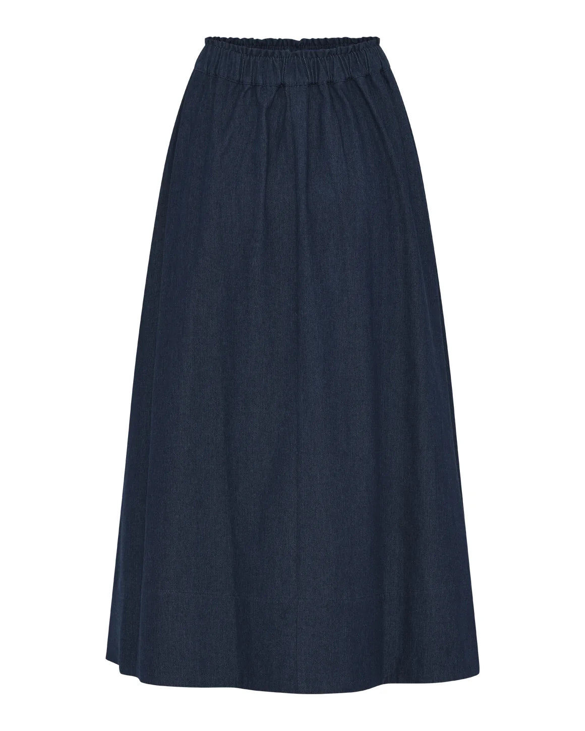 Charlotta Skirt fra La Rouge i Dark Denim, let og blød denimnederdel med feminint snit – køb hos butikalrum.dk.