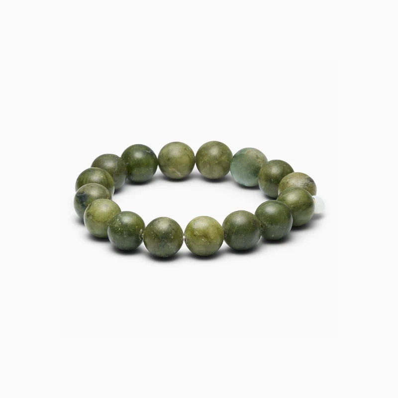 Chunky armbånd med grøn Southern Jade krystal – håndlavet smykke til beskyttelse og balance