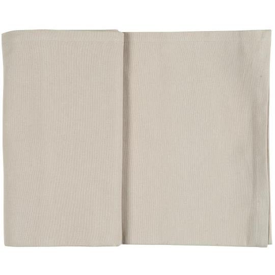 Hørfarvet aflang dug i bomuld og hør – enkel og elegant til borddækning