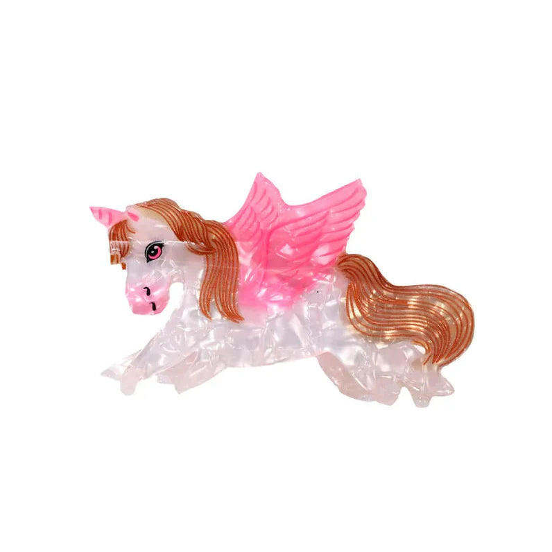 Enhjørning Hårklemme i hvid med lyserøde vinger – køb hos butikalrum.dk