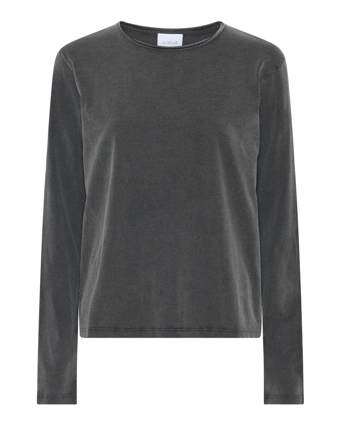 Langærmet T-shirt i Dark Grey fra La Rouge i 100% bomuld med rund hals og afslappet pasform – køb hos butikalrum.dk.