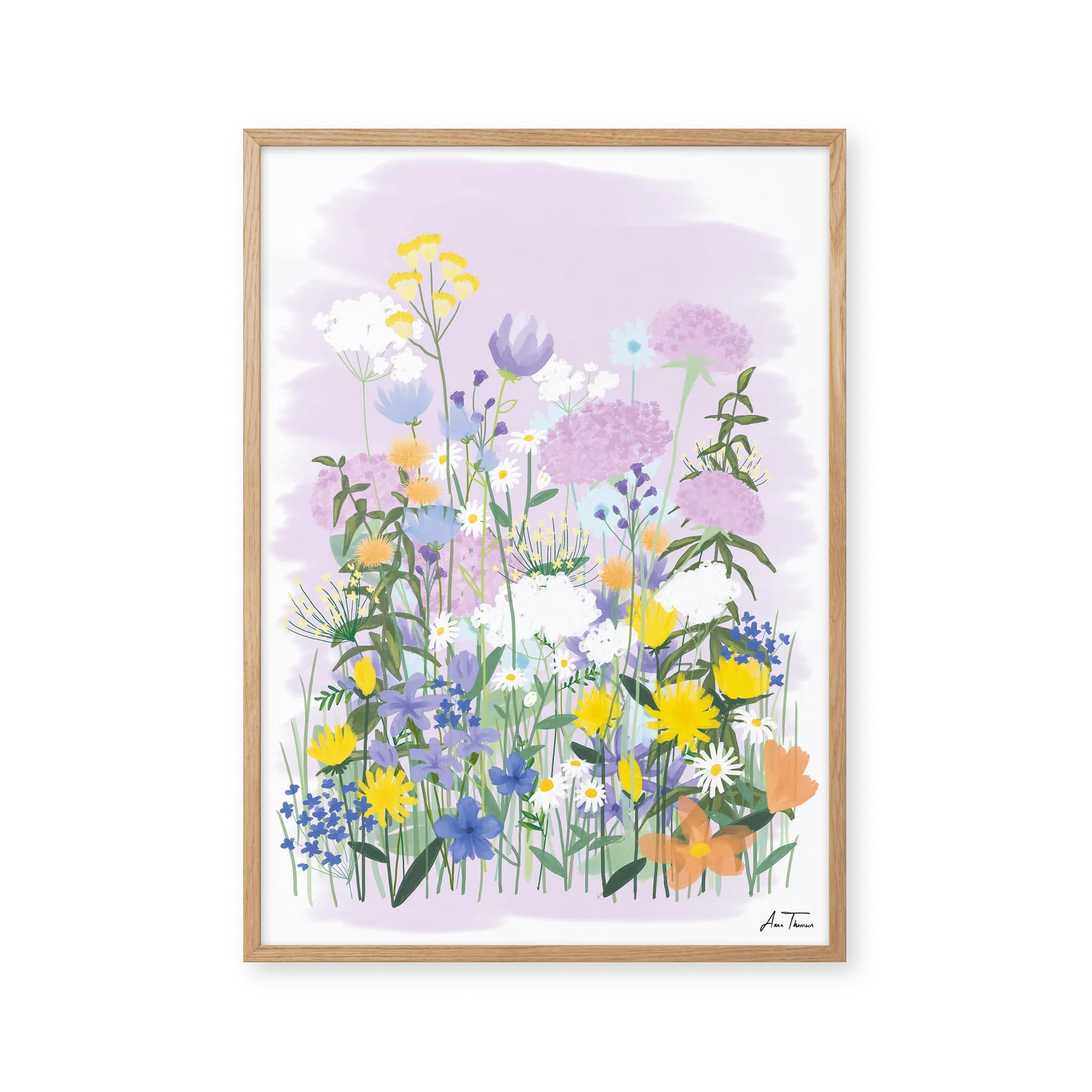 Flowerfield nr. 2 af Anna Thomsen. Giclée tryk på eksklusivt kunstpapir i betagende farver der ikke falmer.