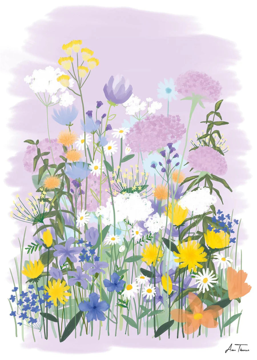 Flowerfield nr. 2 af Anna Thomsen. Giclée tryk på eksklusivt kunstpapir i betagende farver der ikke falmer.