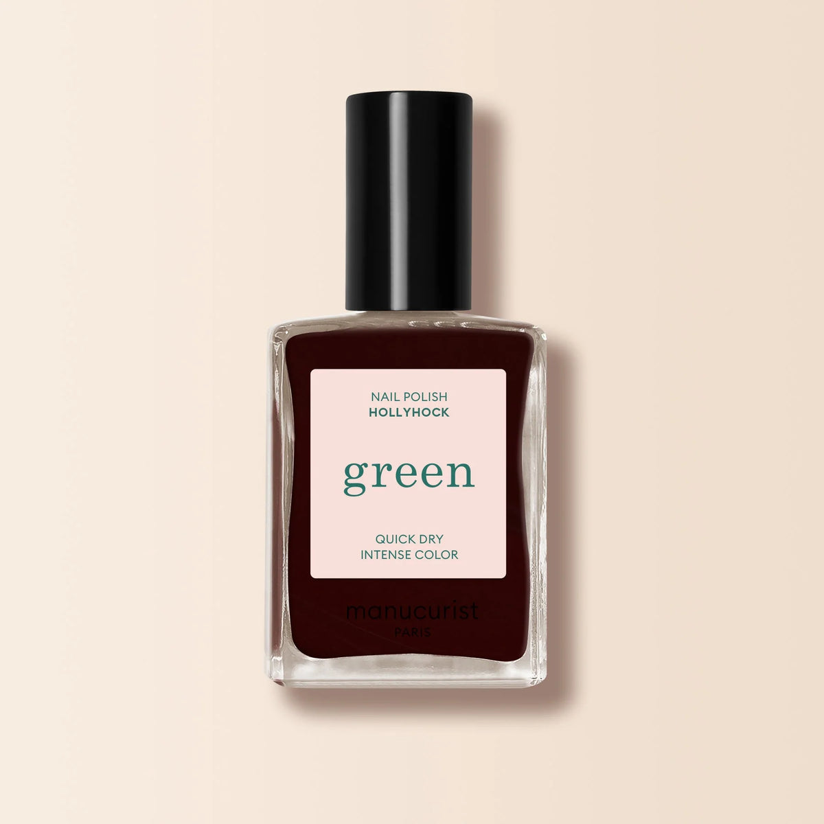 Manucurist Green Nail Polish i Hollyhock Black Red, 15 ml, dyb sort-rød neglelak – køb hos butikalrum.dk.