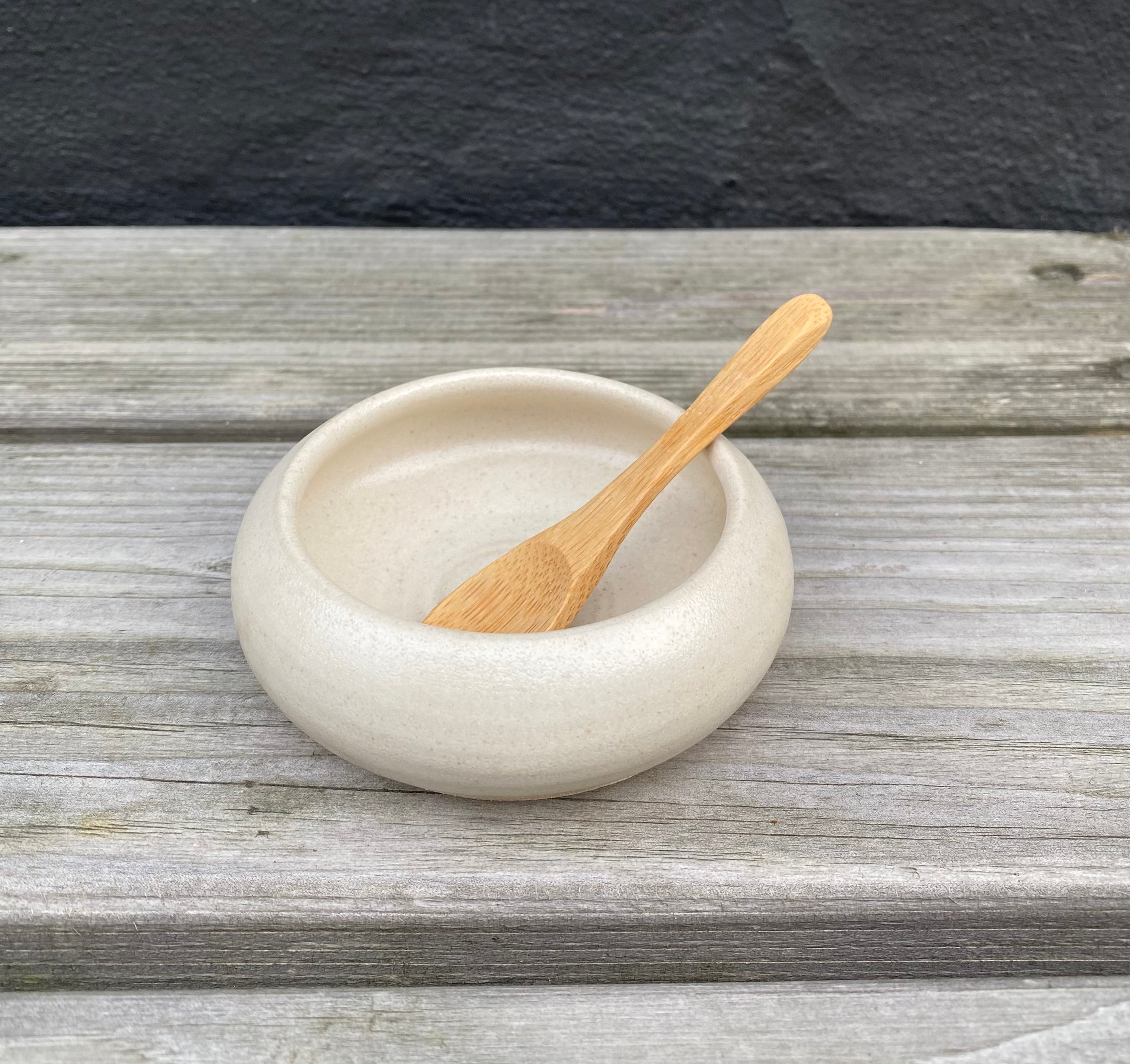 Saltkar m. ske - Beige