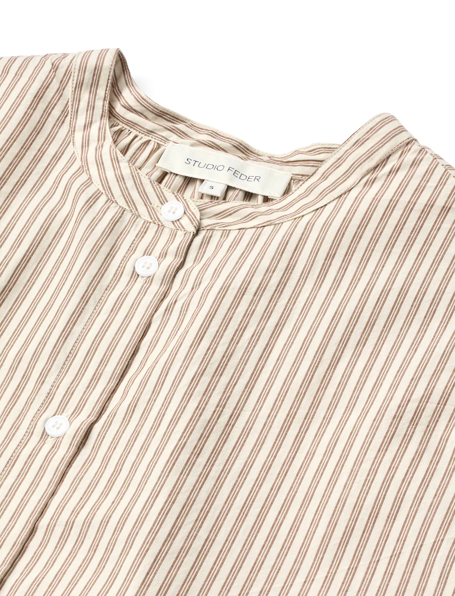 Isolde Skjorte Brown Beach Stripe – køb hos butikalrum.dk