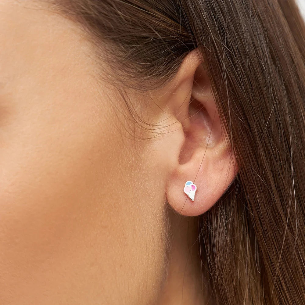 Ice Cone ørering 1 stk Silver Plated fra LULU Copenhagen – køb hos butikalrum.dk
