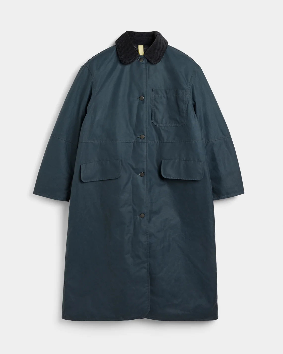 Joan Jett Padded i Blue Grey fra Brixtol Textiles, oversized jakke i voksbehandlet økologisk bomuld med quiltet foring – køb hos butikalrum.dk.