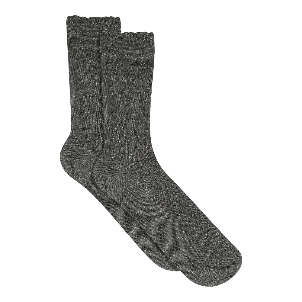 MPwoman Julia glitter socks i bomuld med ribkant og bølgekant – køb hos butikalrum.dk