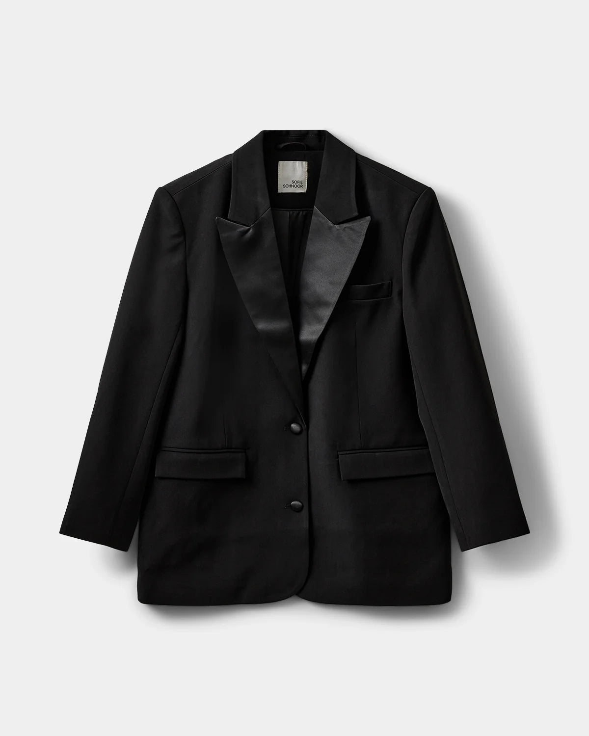 Sort LOVELLESW blazer med satin revers og knaplukning fra Sofie Schnoor