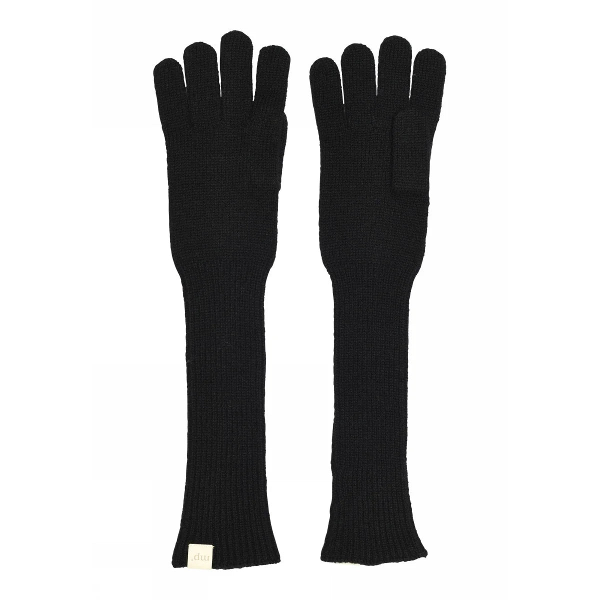 Køb lange sorte strikhandsker i merinould og cashmere fra MPwoman hos Butikalrum.dk – varme og elegante.