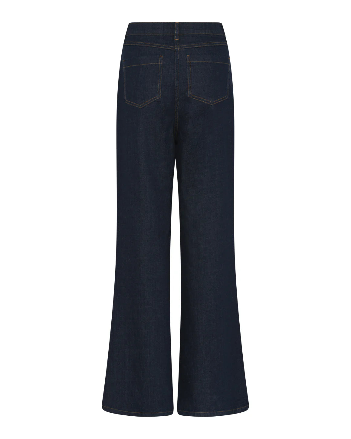 Lotte Jeans – brede jeans i mørk denim med kontrastsyninger og klassiske lommer.