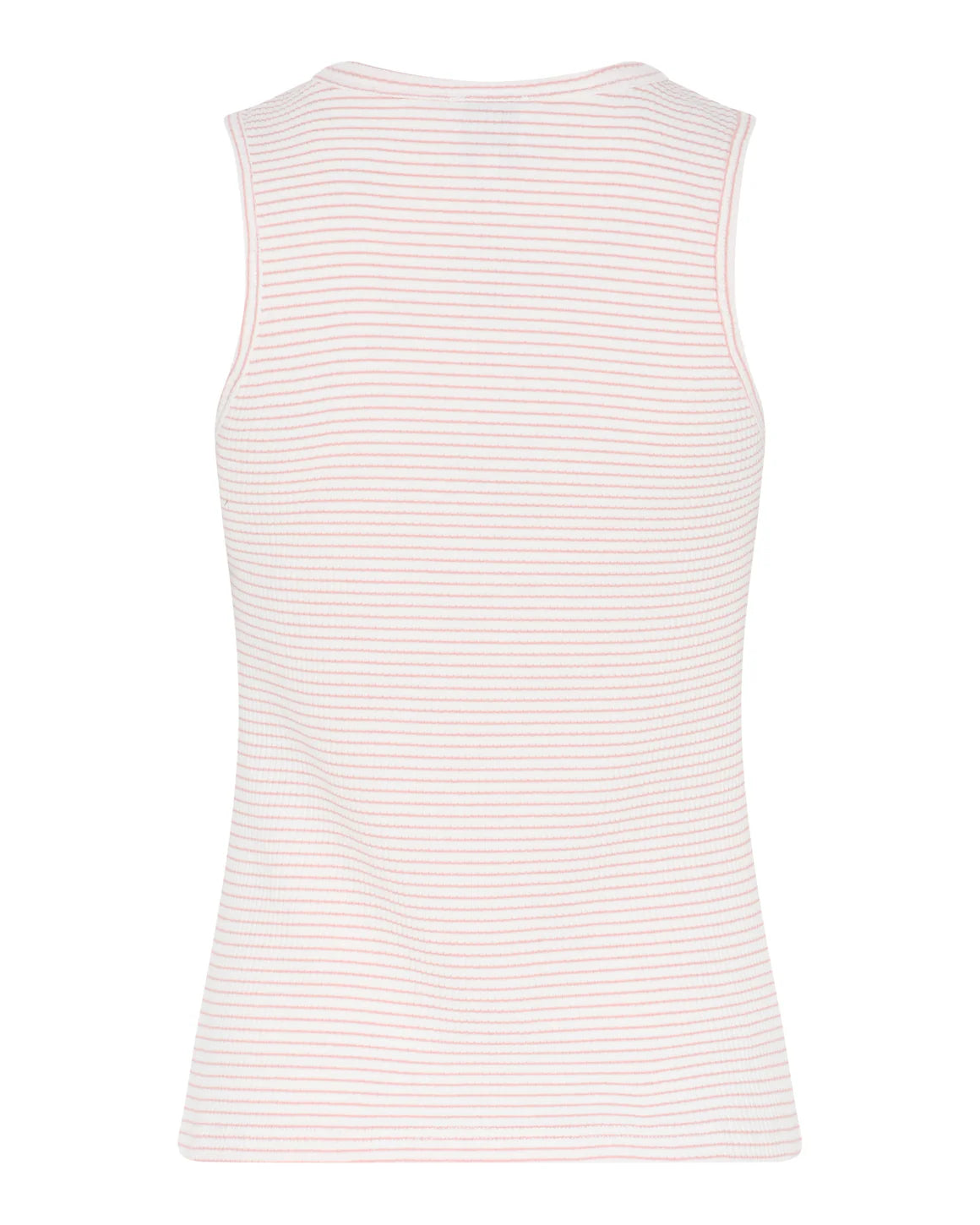Kropsnær singlet top i sand og rosa striber fra LA RŌUGE med sporty pasform og bomuld stretch - køb hos butikalrum.dk