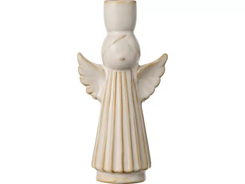 Stentøjslysestage formet som en engel, passer til kronelys og bedelys, dekorativ til bord og vindue