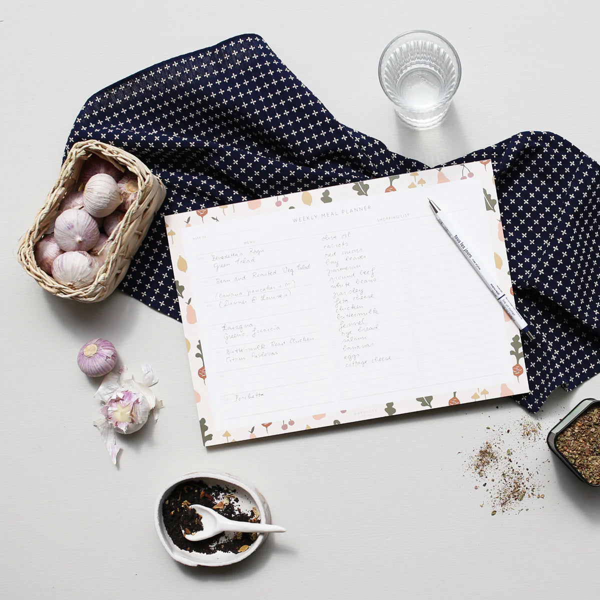 Kartotek ugentlig madplanlægningsblok 21x29,7 cm – køb hos butikalrum.dk