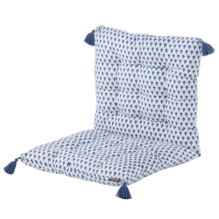 Håndlavet block print madras i bomuld fra Bungalow – køb Asha Indigo hos butikalrum.dk