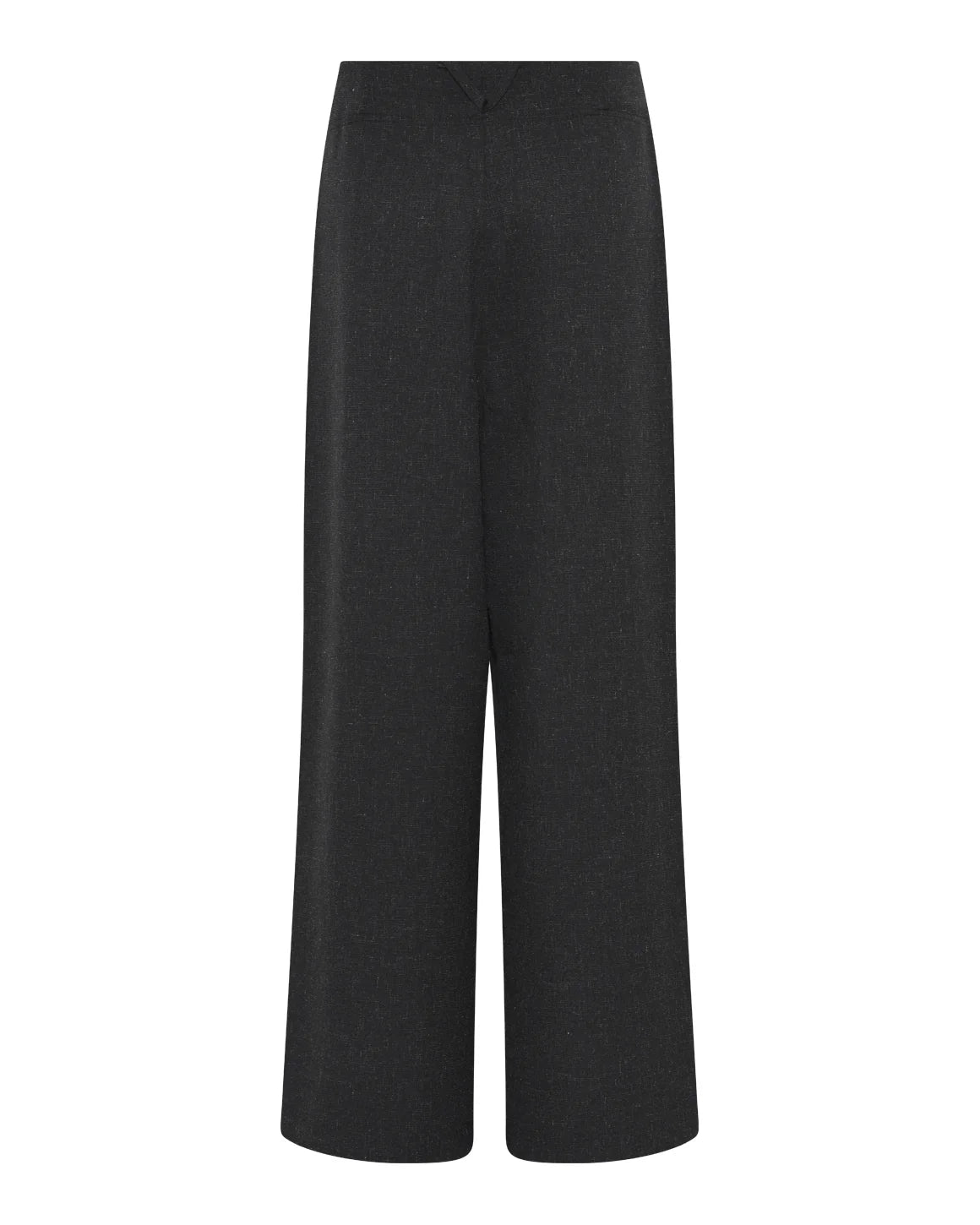 Malene Pants i Black fra La Rouge med høj talje, vide lige ben og læg foran – køb hos butikalrum.dk.