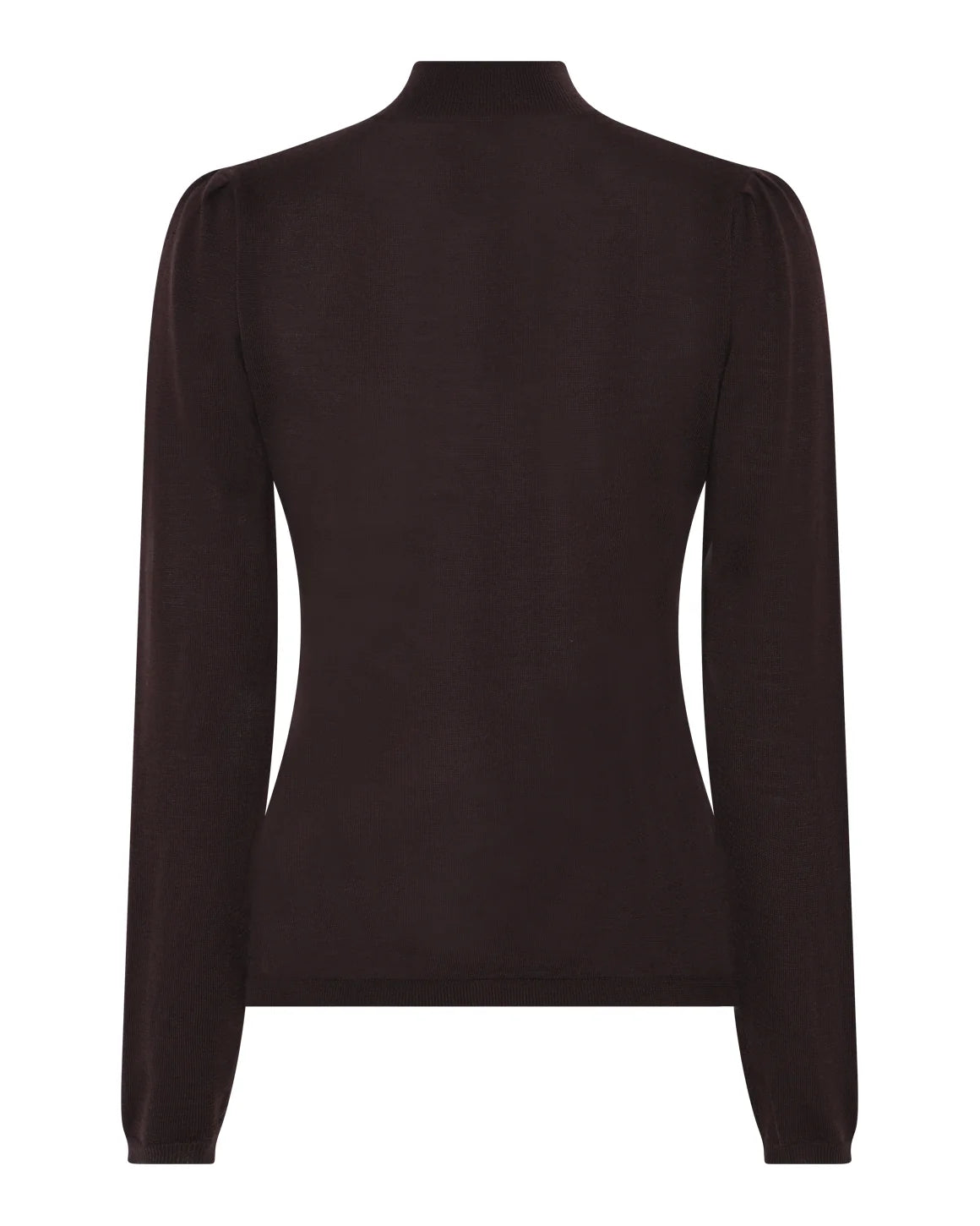 Merlin L/S Turtleneck fra La Rouge i Dark Brown, striktrøje i 100% merinould – køb hos butikalrum.dk.