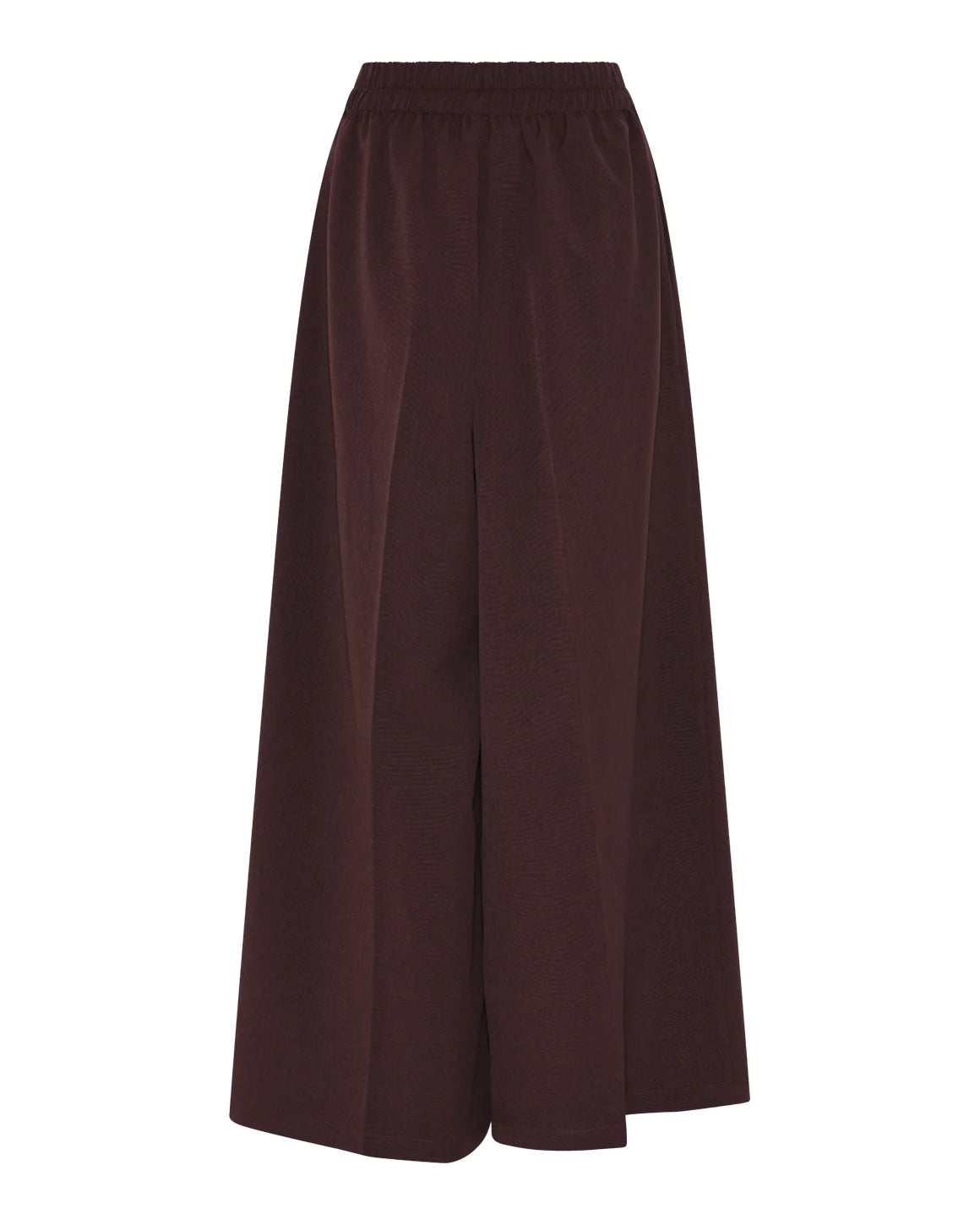 Mette Pants fra LA RŌUGE i Bordeaux med ekstra vide ben, høj talje og læg i 96% polyester / 4% elastan – køb hos butikalrum.dk.