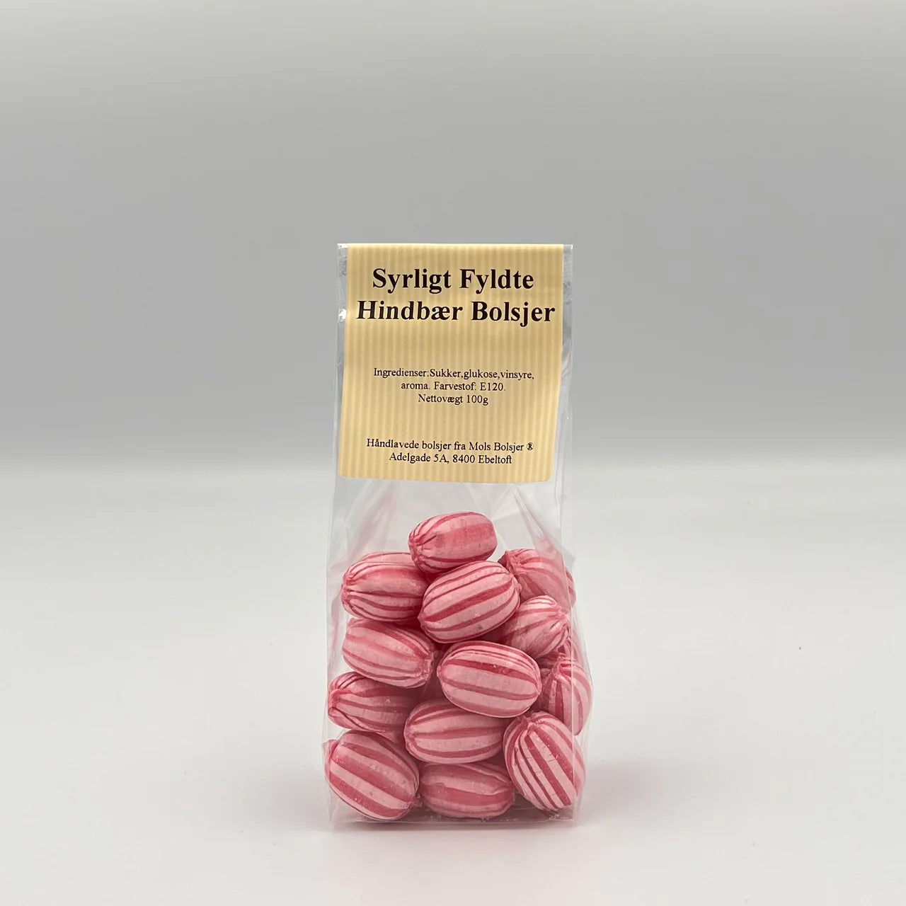 Mols Bolsjer syrligt fyldte hindbær bolsjer – køb hos butikalrum.dk