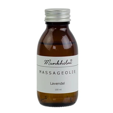 Køb Munkholm Massageolie med lavendel 100 ml hos butikalrum.dk – beroligende massageolie uden parabener